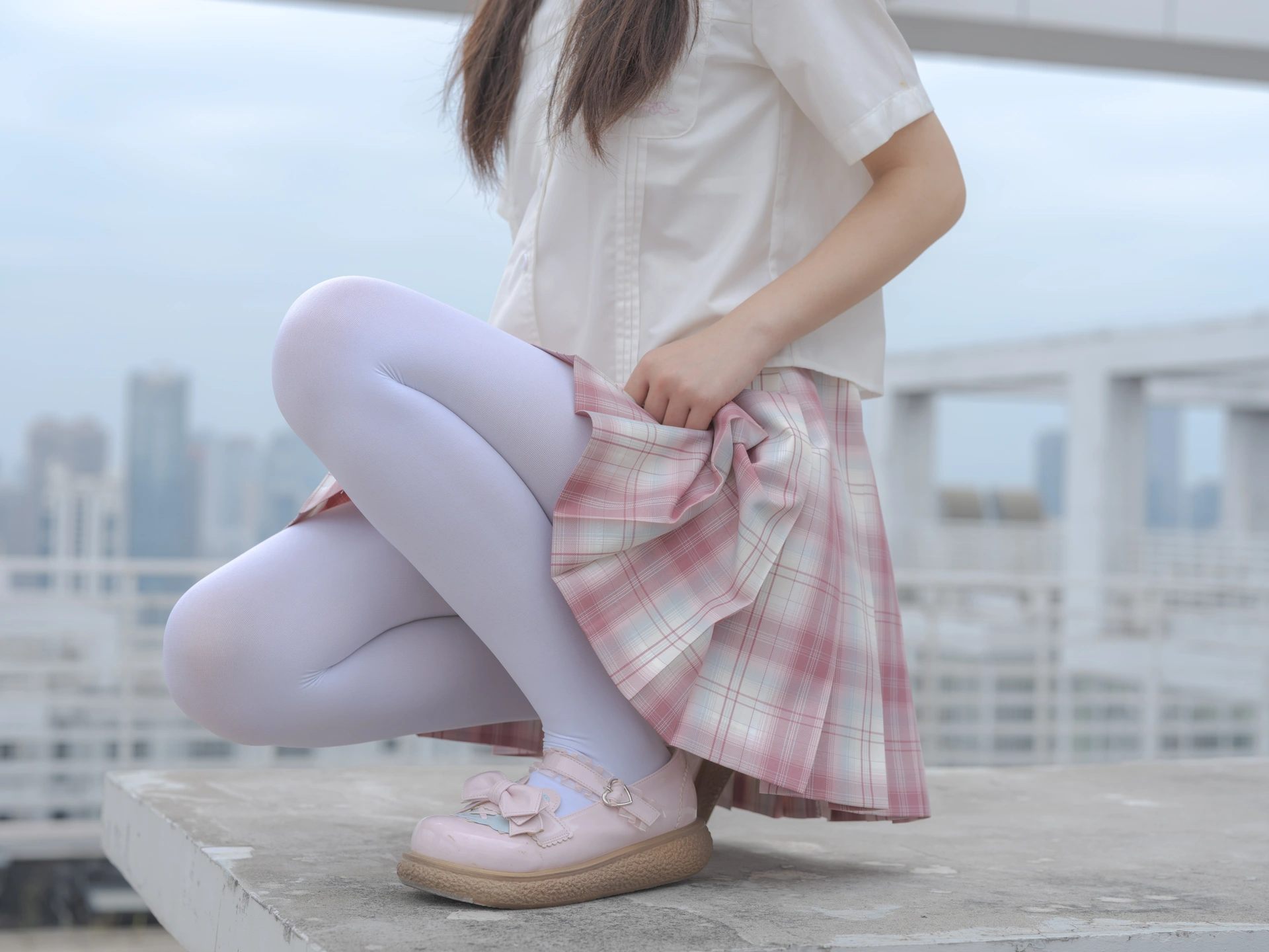 森萝财团写真 – 小圆 试拍 JKJK格子裙插图
